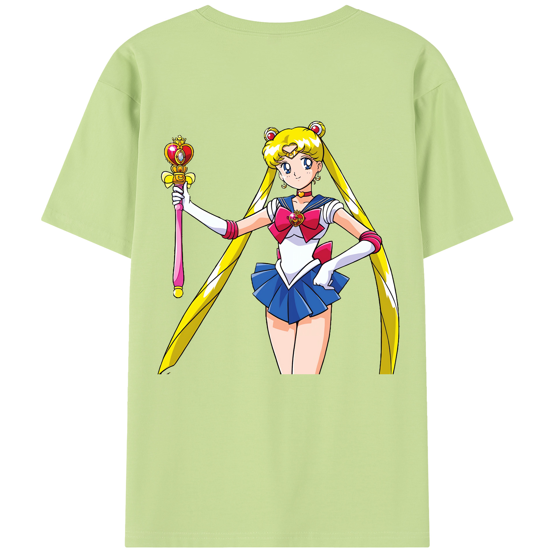 （画像用） 美少女戦士セーラームーン 月野 うさぎ つきの うさぎ Sailor Moon Tsukino Usagi 綿100％半袖Tシャツ（背面プリント）